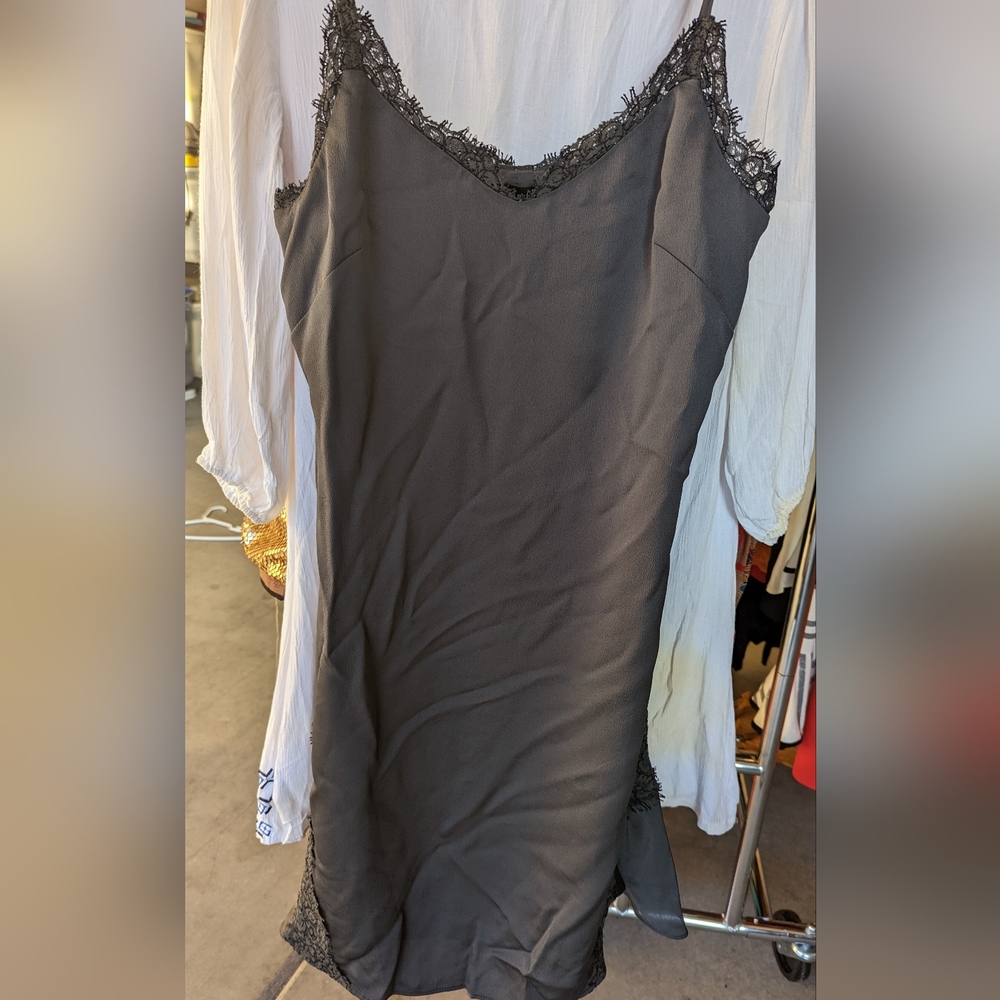 New w Tags BR cami lace embellished evening chiffon dress